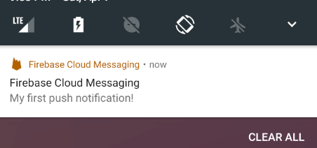 Screenshot of Firebase-Cloud Messaging Notification