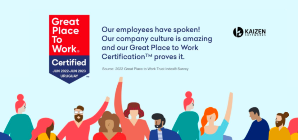 An image displaying the Great Place to Work badge, emphasizing high satisfaction and positive feedback from employees