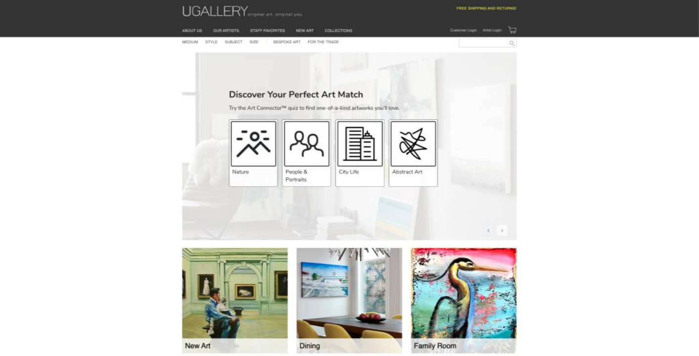 UGallery Home Screen