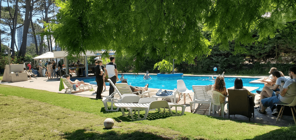 Kaizen Softworks' photo of team members enjoying the pool