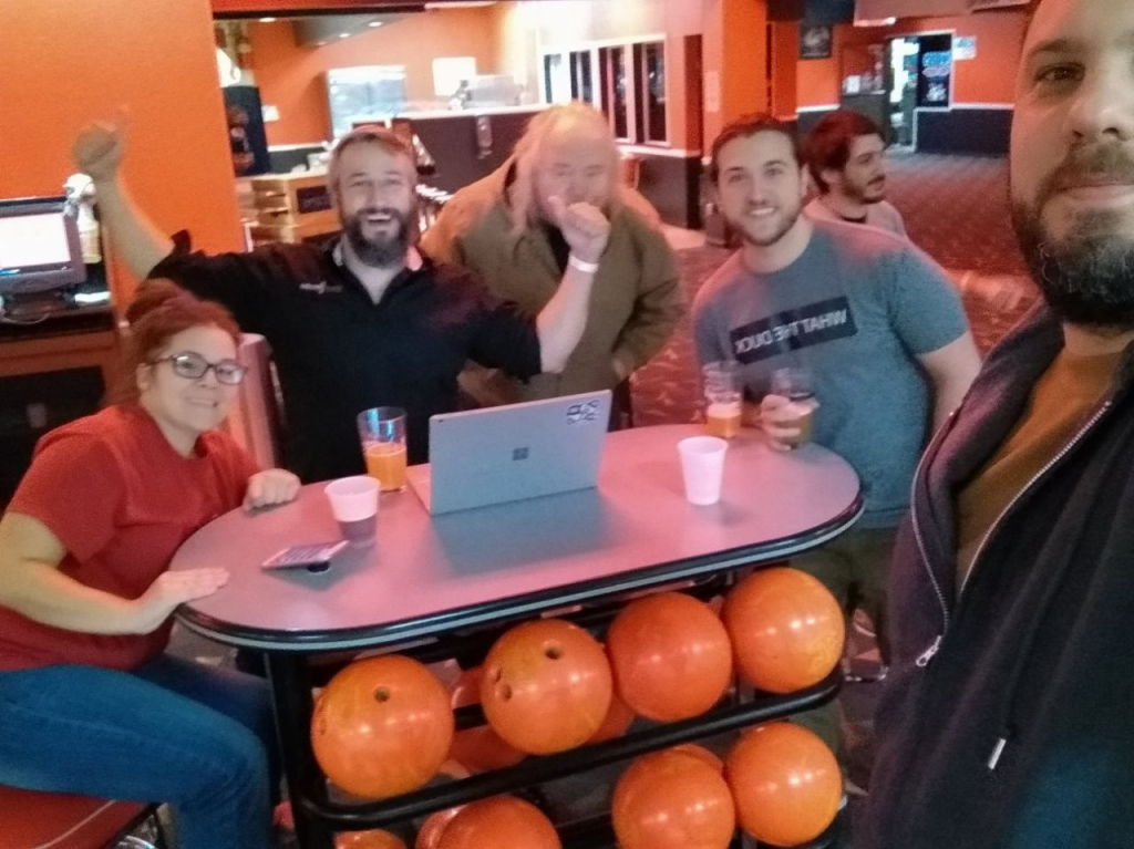 Kaizen Softworks Team Members Bowling during Boston Trip