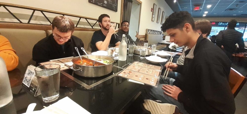 Kaizen Softworks Team having lunch in a restaurante during Boston trip