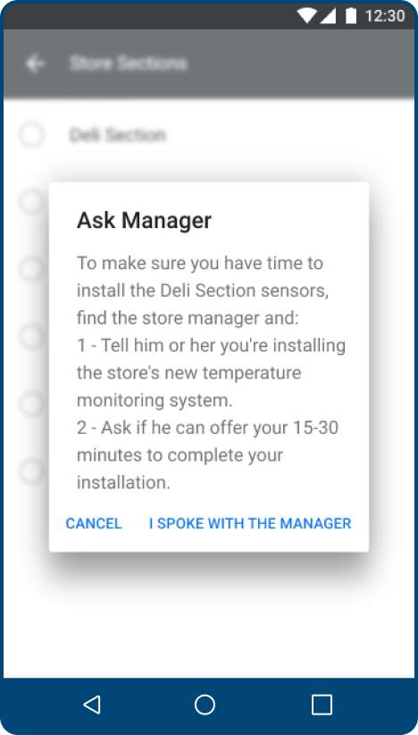 Ask Manager Mobile Screen of the IoT Device Management Software