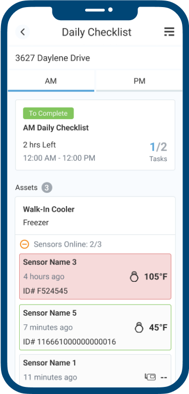 IoT Monitoring Software Quality Checklist Screen