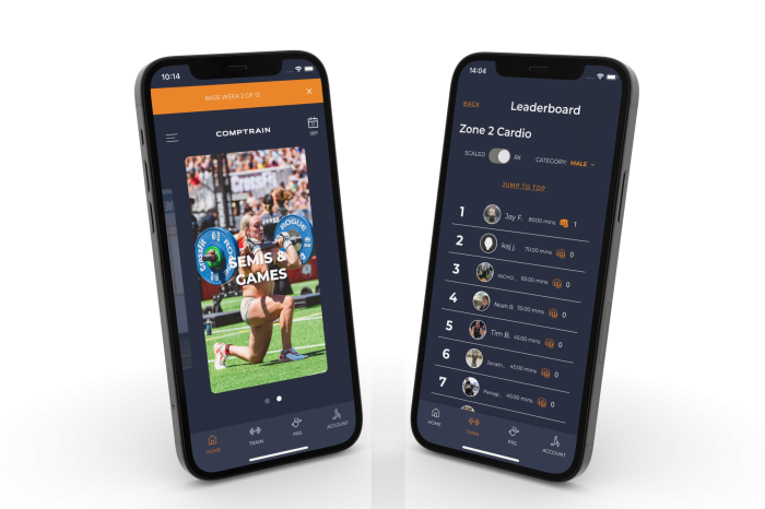 A mobile phone screen displaying a fitness app interface, featuring workout tracking