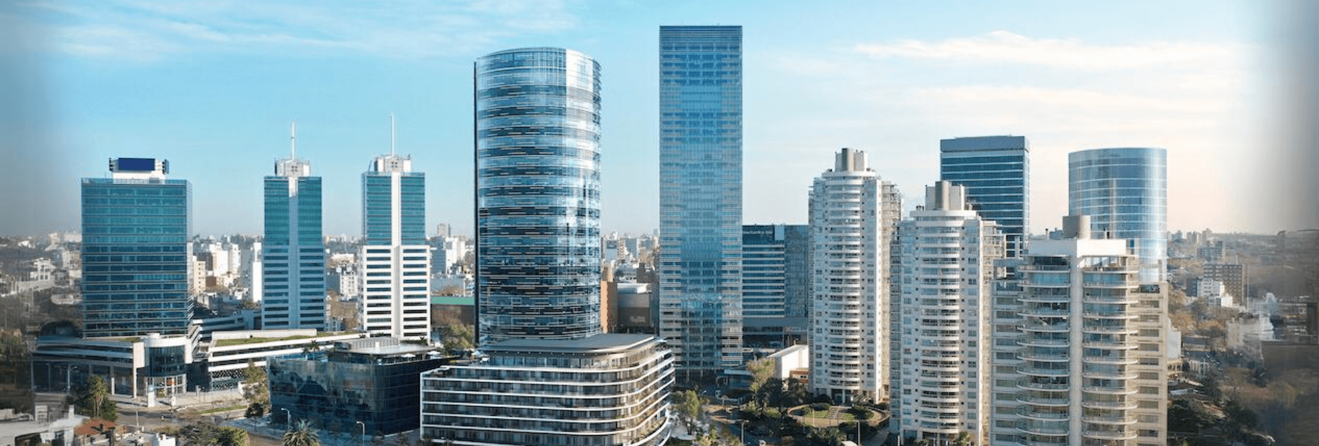 World Trade Center towers in Montevideo, a modern architectural marvel against the city skyline