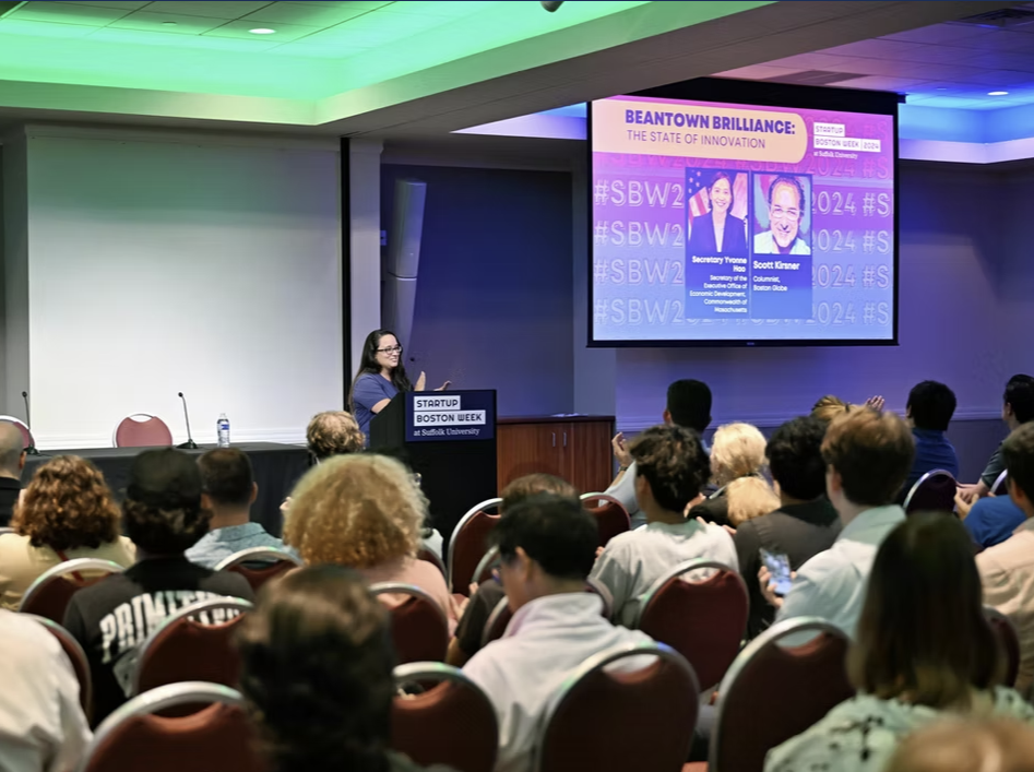 Speaker at the 2024 edition of Startup Boston Week, presenting an innovation talk.